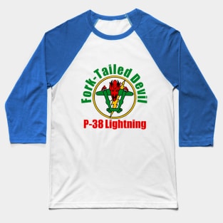 Fork-Tailed Devil P-38 Lightning Baseball T-Shirt